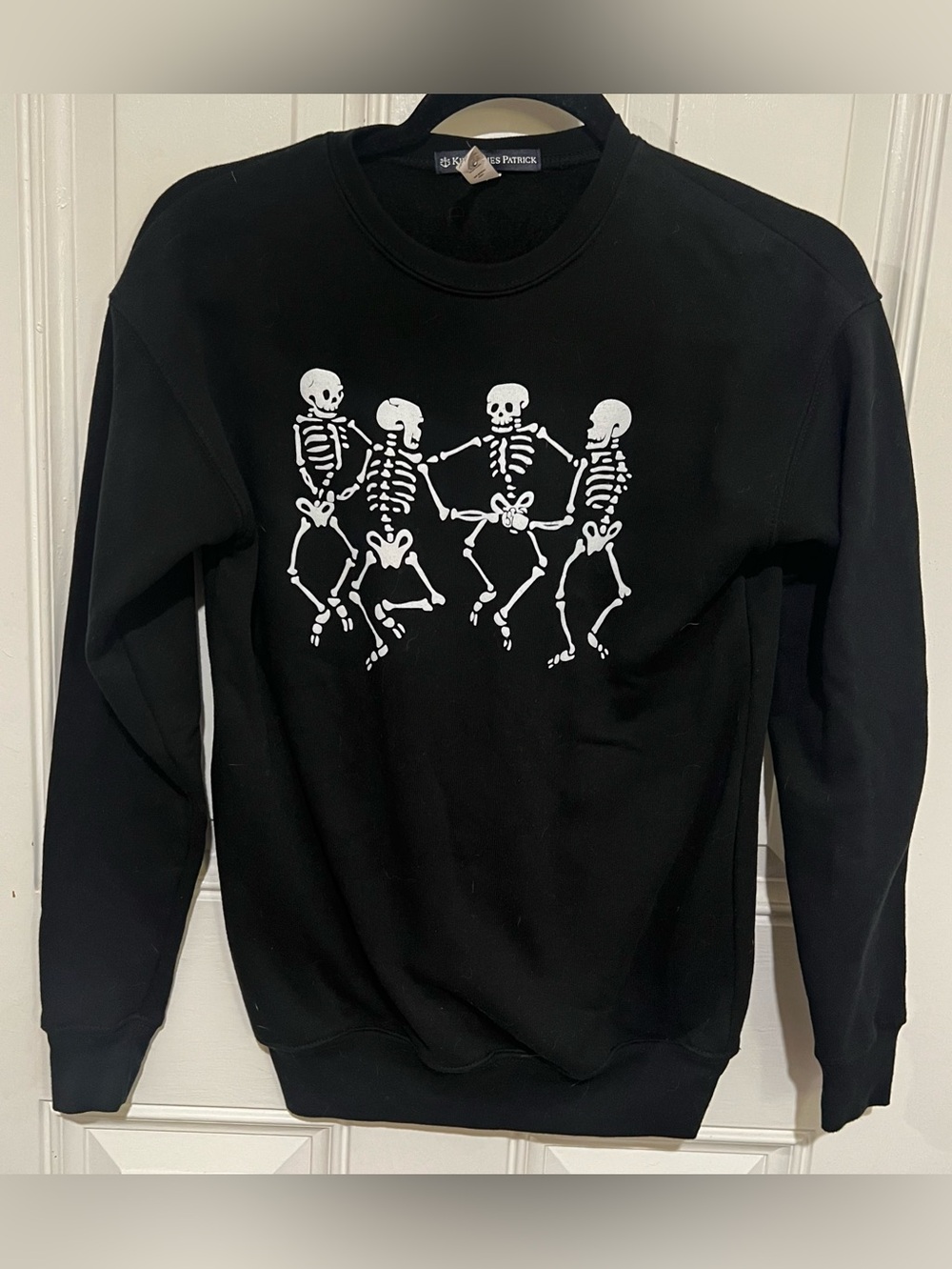 Kiel James Patrick Dancing Skeletons Black Sweatshirt Sz XS Halloween Whimsigoth